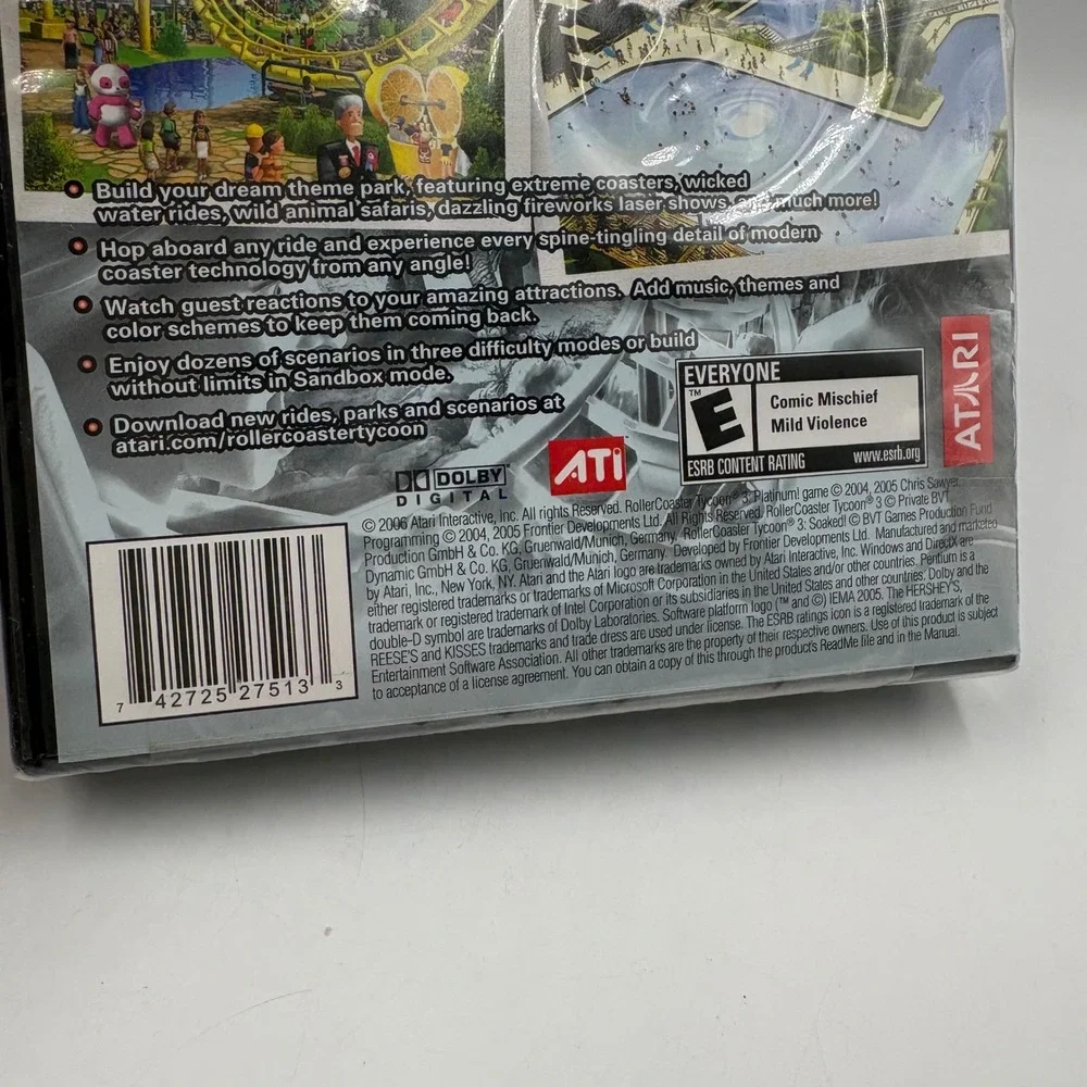 Atari RollerCoaster Tycoon 3 Platinum PC CD-ROM New Sealed Expansion Packs